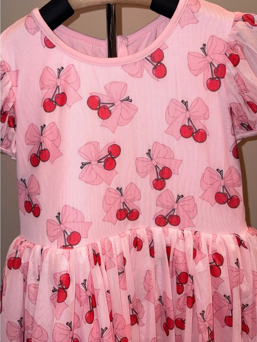 Lola and the Boys Cherry Bows Tulle Dress w/full lining sz 8 NWT